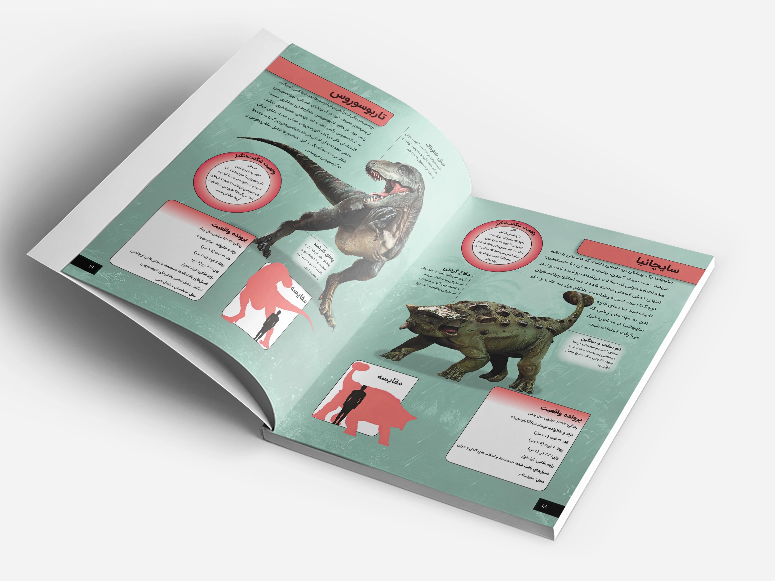 جدیدترین دایرة المعارف شکارچیان دایناسور در جنگل 5 نمونه صفحه داخلی جدیدترین دایرهالمعارف شکارچیان دایناسور در جنگل — تصاویر سهبعدی و نقشهها